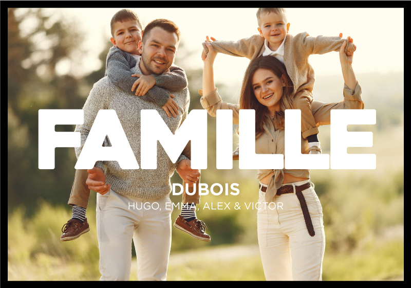 Poster personnalisé photo de famille et noms - TenStickers