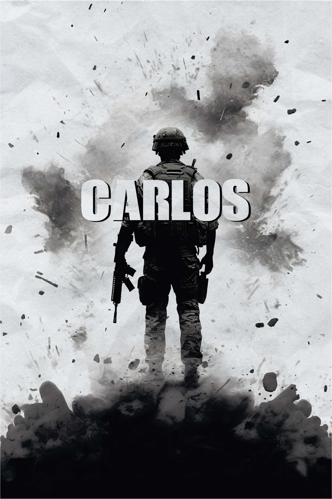 Poster chambre ado soldat de guerre avec prénom - TenStickers