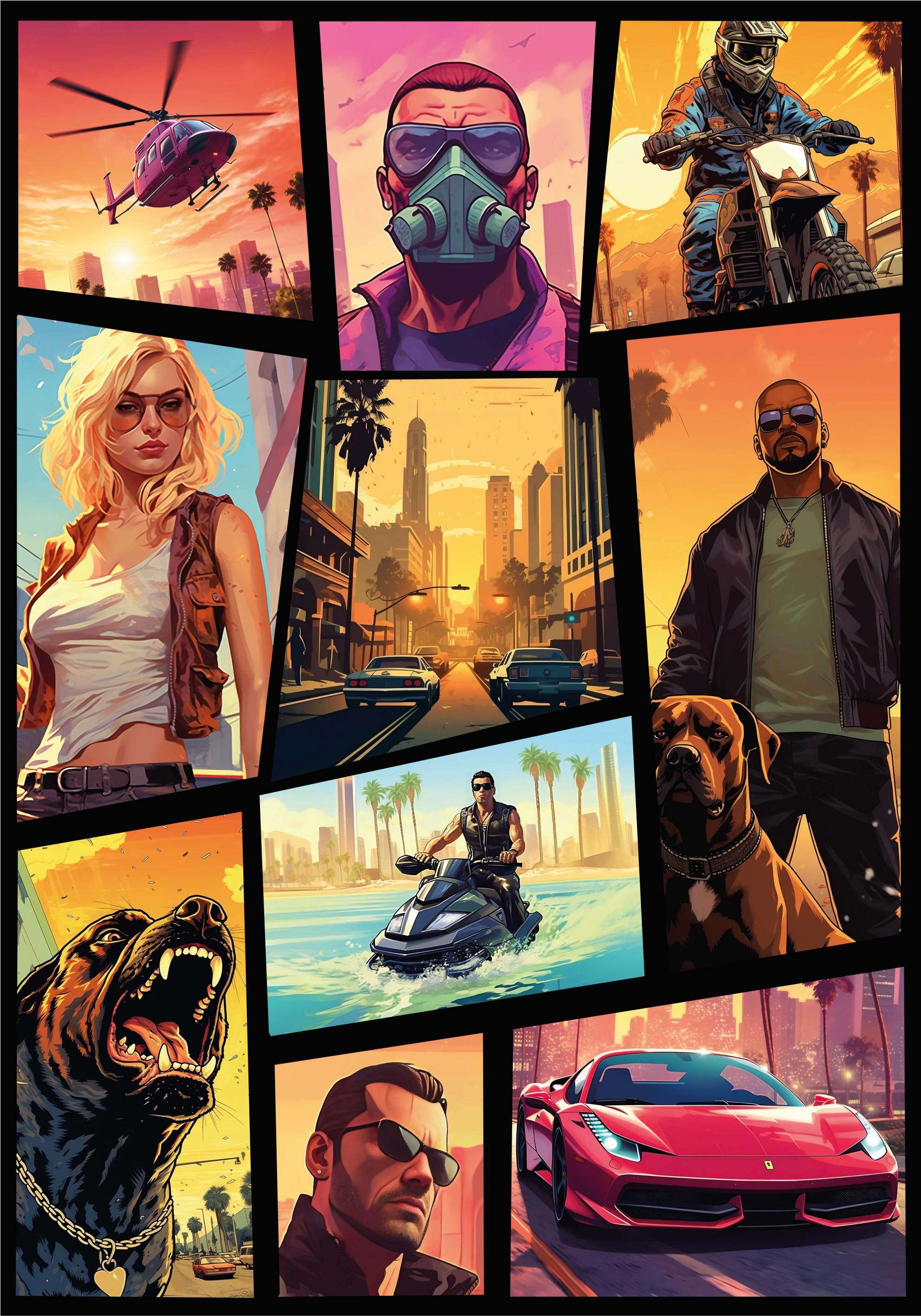 Poster chambre ado aventure collage jeu vidéo - TenStickers