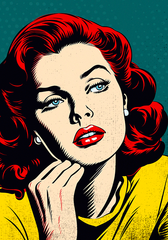 Poster pop art belle femme classique - TenStickers