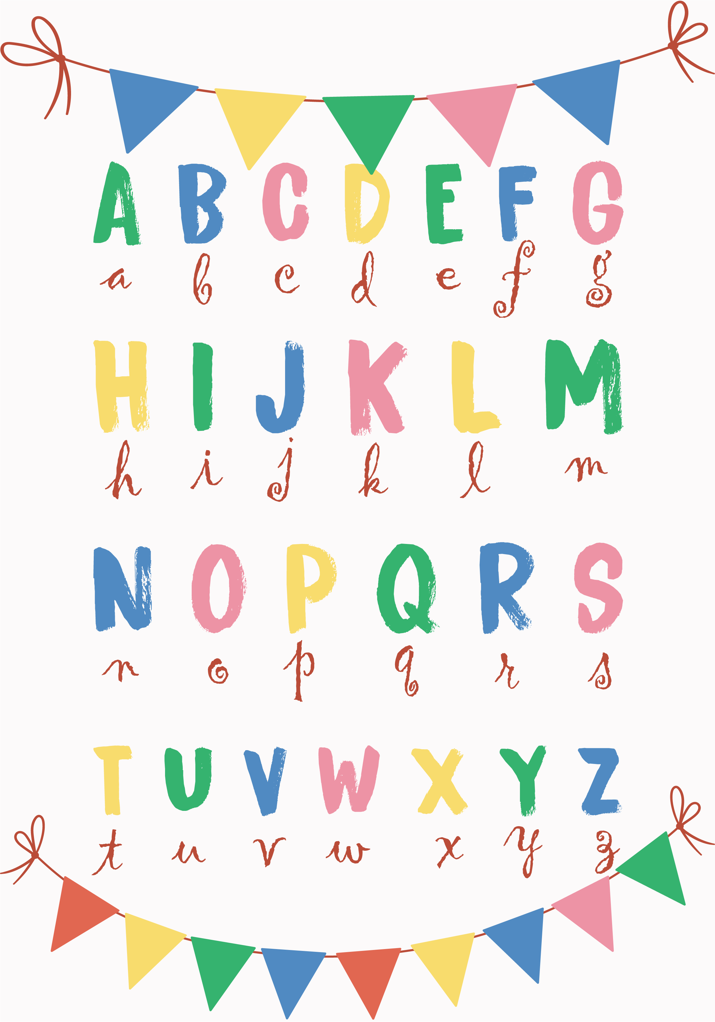 Poster chambre enfant alphabet majuscule et bas - TenStickers