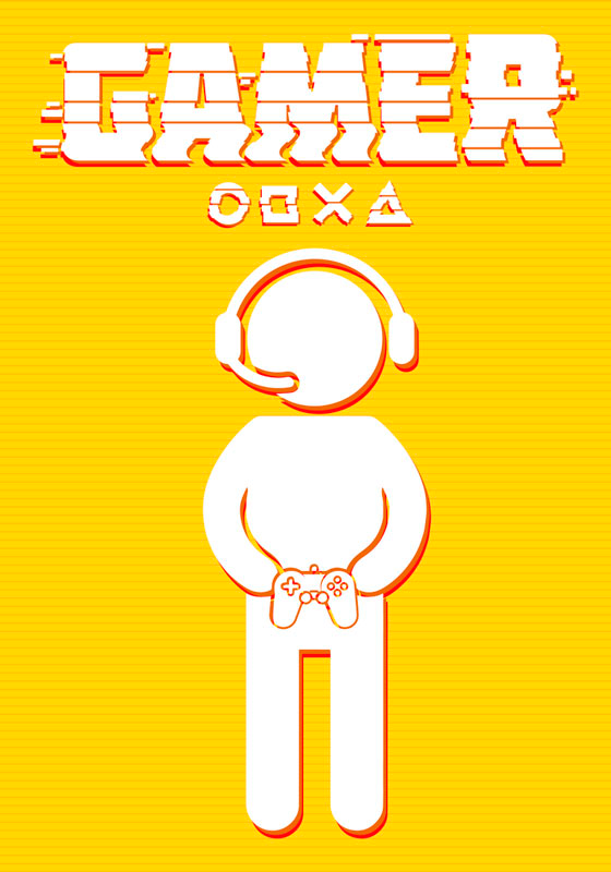 Poster jeux vidéo icône de joueur - TenStickers