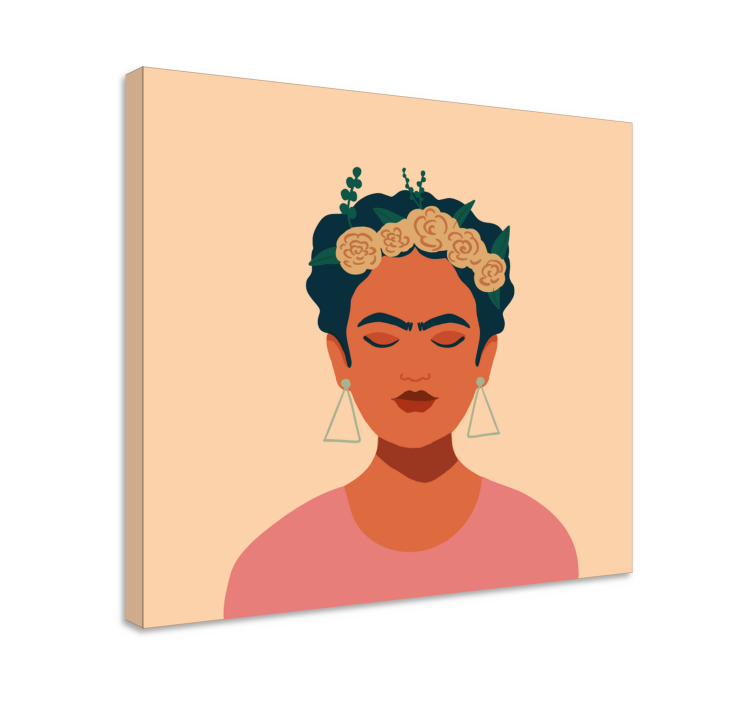 Tableau personnage portrait inspiré de frida - TenStickers