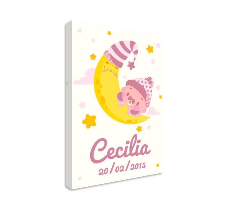 Tableau bébé Étreinte de la lune heureuse - TenStickers