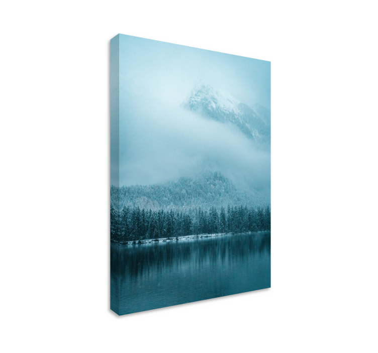 Tableau paysages reflet de montagne brumeuse - TenStickers