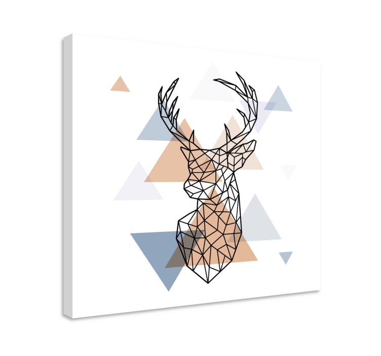 Tableau cerfs tête de cerf angulaire - TenStickers