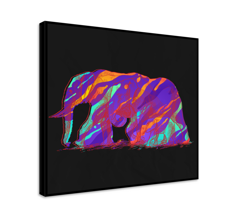 Tableau éléphants art en silhouette d'Éléphant - TenStickers