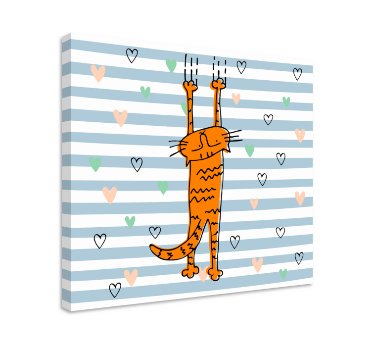 Tableau chat chaton orange espiègle - TenStickers