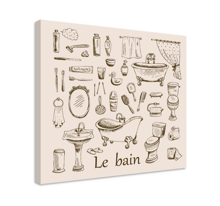 Tableau vintage Salle de bain vintage - TenStickers