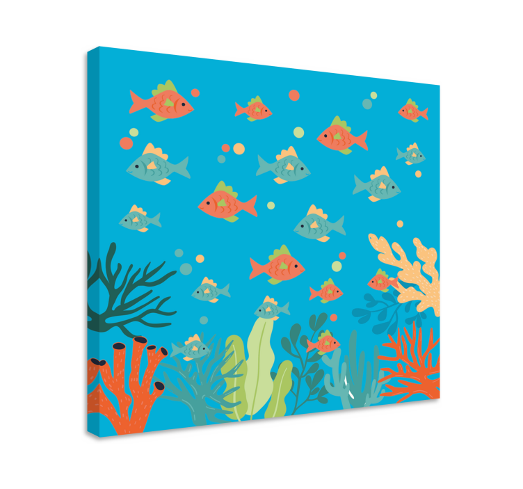 Tableau mer aventure sous-marine colorée - TenStickers
