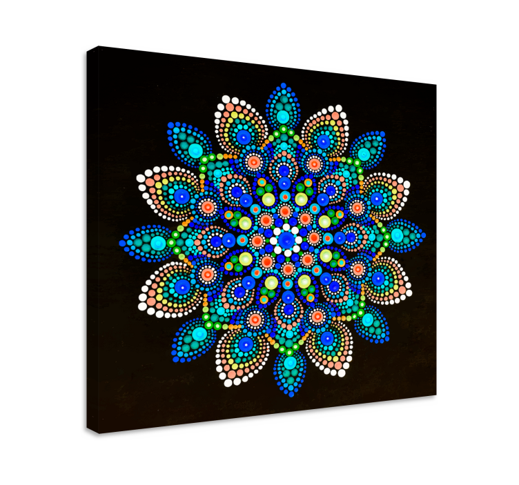 Tableau mandala style points colorés - TenStickers