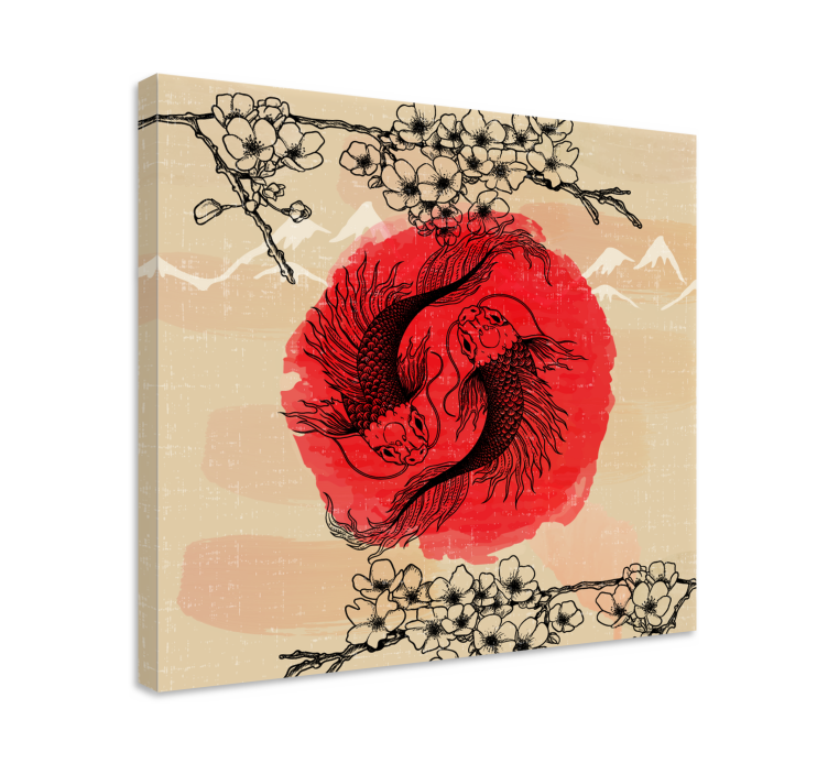 Tableau poisson Poissons ying yang - TenStickers