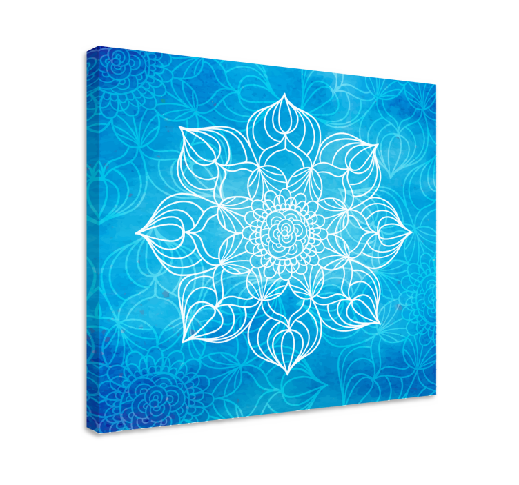 Tableau mandala éclaboussure de tableau bleue - TenStickers