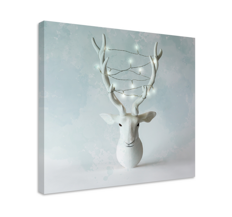 Tableau cerfs étalage de têtes avec bois - TenStickers