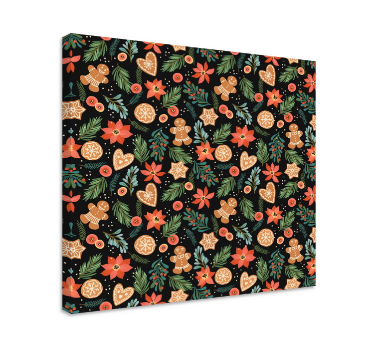 Tableau animaux motifs de pain d'épices de noël - TenStickers