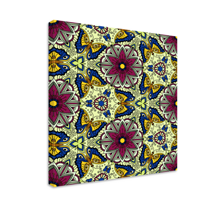 Tableau fleurs et plantes motif papillons floraux - TenStickers