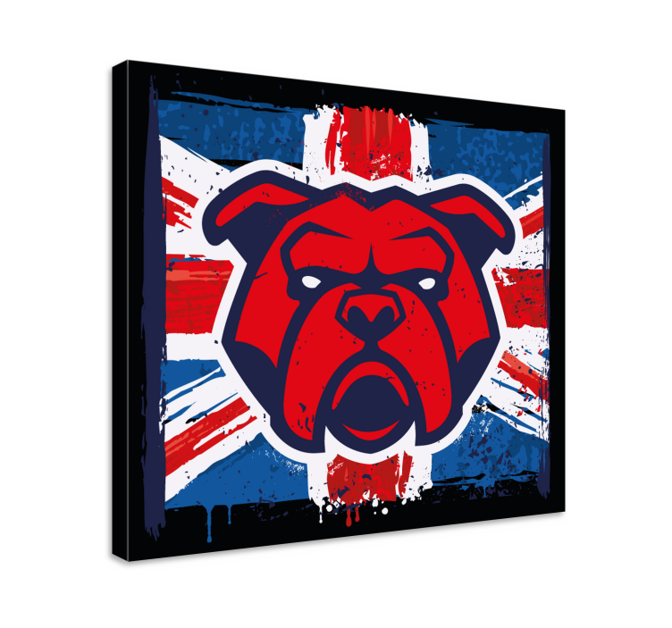 Tableau chiens bouledogue drapeau britannique - TenStickers