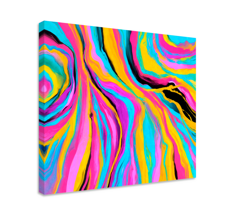 Tableau abstrait vagues colorées fluides - TenStickers