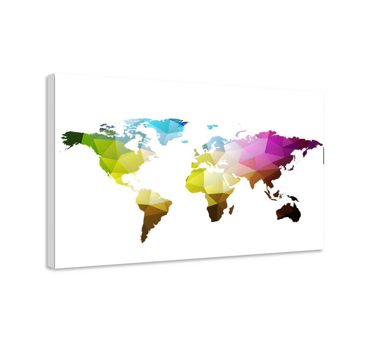 Tableau carte du monde carte du monde géométrique - TenStickers