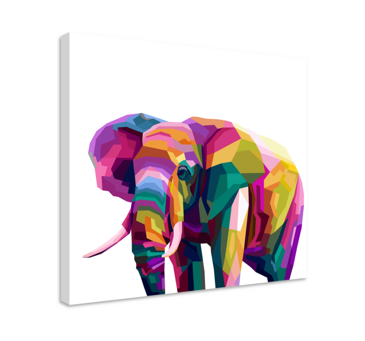 Tableau éléphant éléphant réaliste multicolore - TenStickers