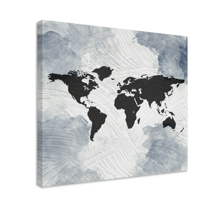 Tableau carte du monde contour global moderne - TenStickers