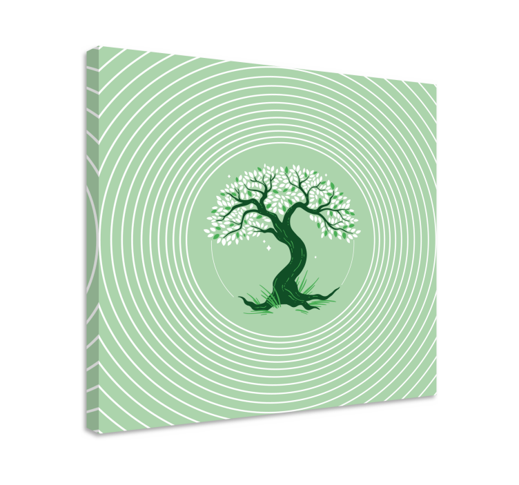 Tableau arbres arbre vert tordu - TenStickers