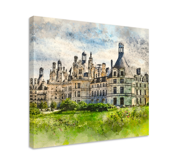 Tableau villes et pays vue sur l'architecture du château - TenStickers
