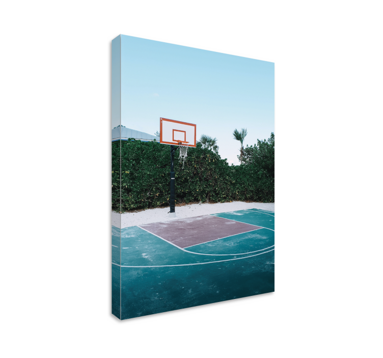 Tableau sports scène de terrain de basketball - TenStickers