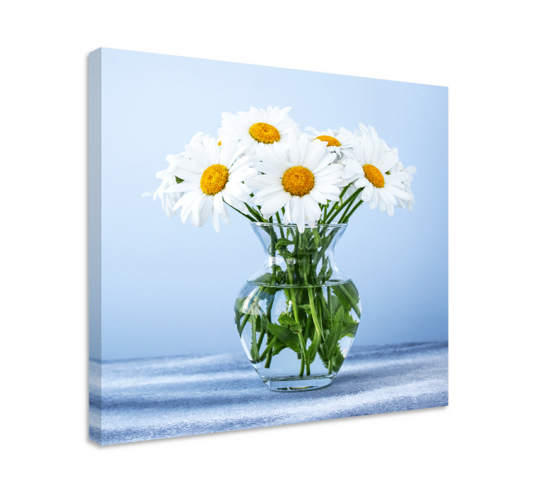 Tableau fleurs et plantes marguerites dans un verre - TenStickers