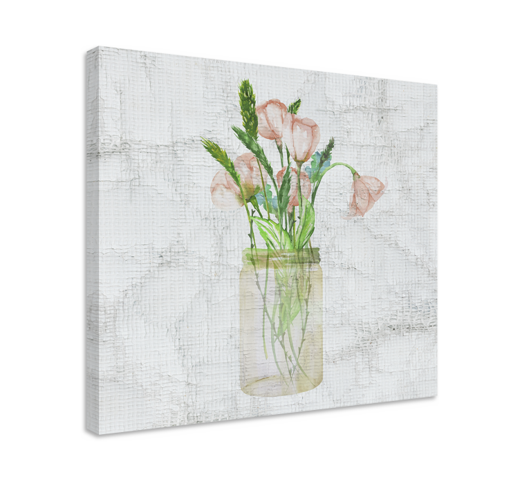 Tableau fleurs et plantes pot de fleurs roses - TenStickers