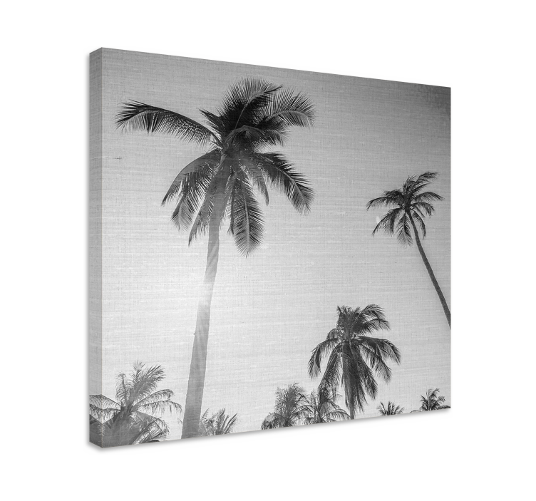 Tableau paysages silhouettes de palmiers tropicaux - TenStickers