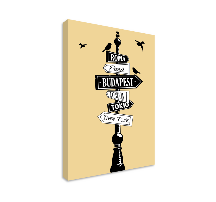 Tableau villes et pays panneau directionnel urbain - TenStickers