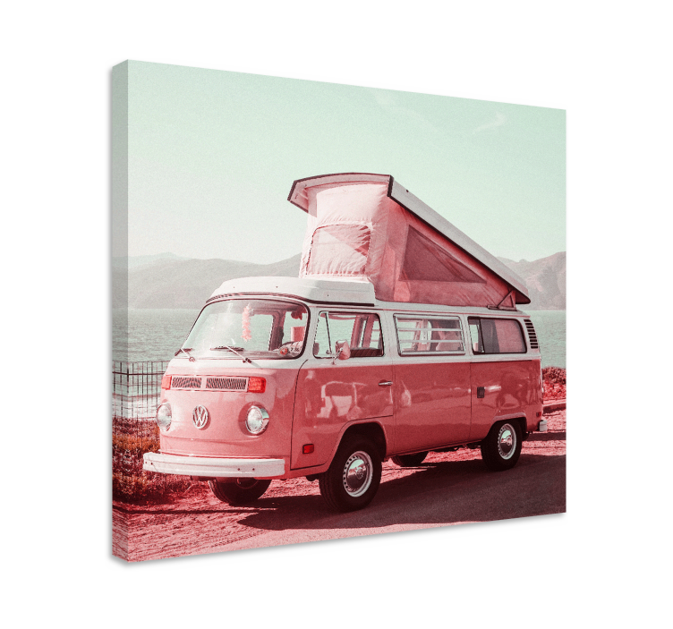 Tableau villes et pays camionnette vintage - TenStickers
