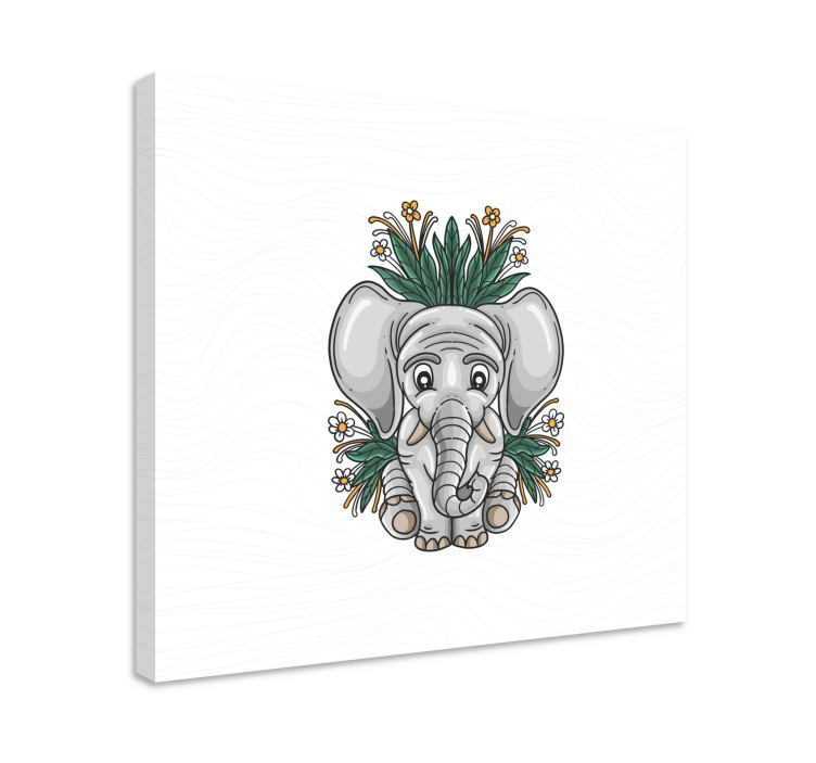 Tableau éléphants design d'éléphants ludiques - TenStickers