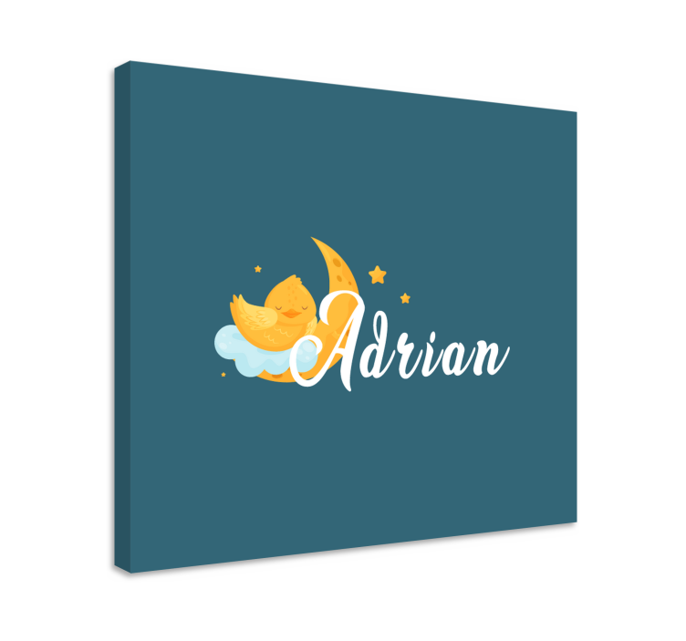 Tableau bébé poussin endormi sous la lune - TenStickers