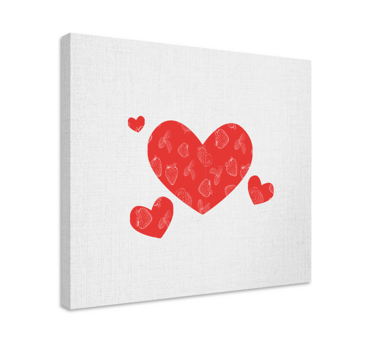 Tableau motif coeur sur fond blanc - TenStickers