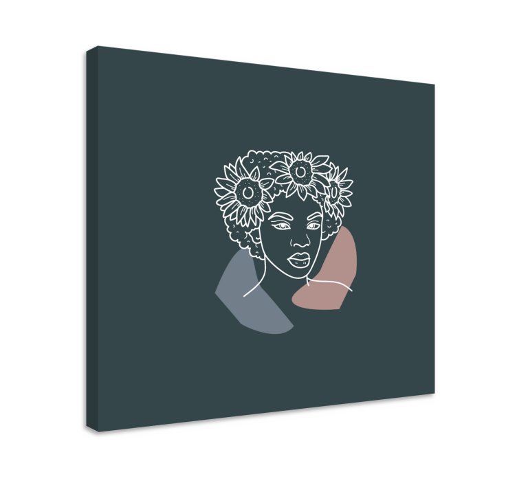 Tableau personnage portrait botanique orné - TenStickers