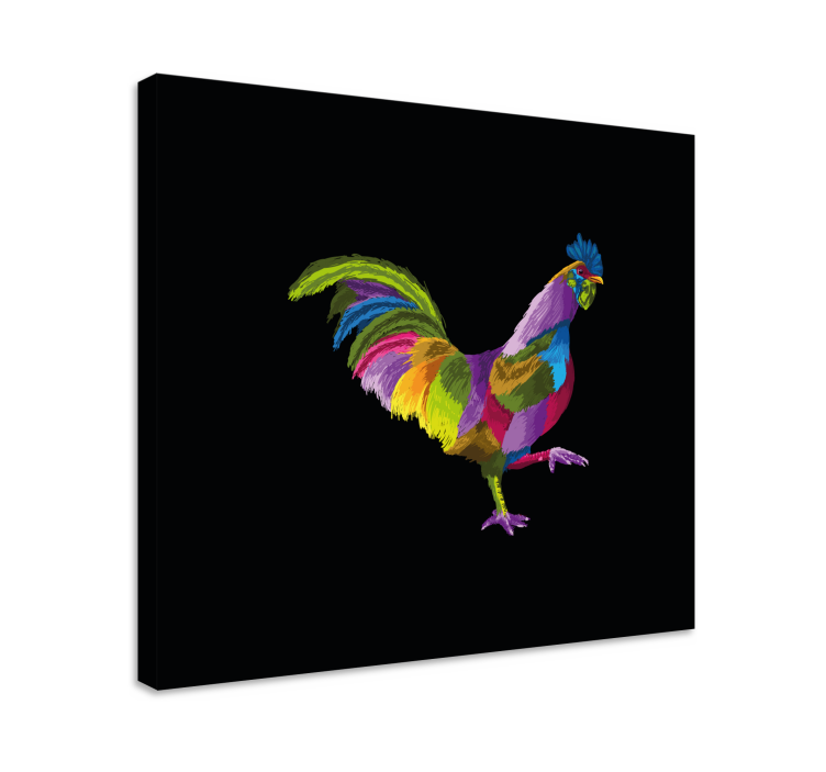 Tableau oiseaux conception de coq coloré - TenStickers