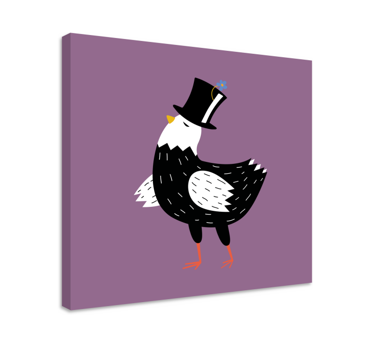 Tableau oiseaux élégant avec chapeau - TenStickers