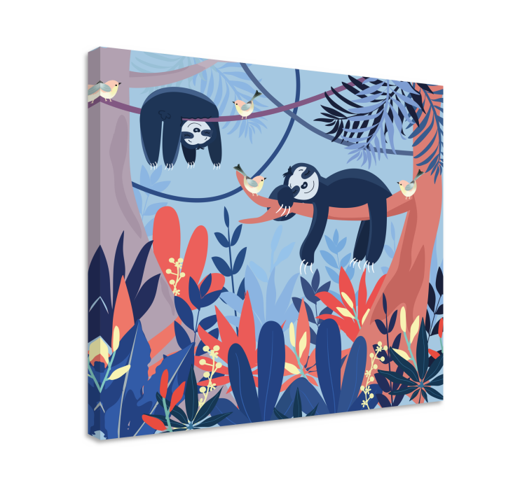 Tableau animaux paresseux sur branche - TenStickers