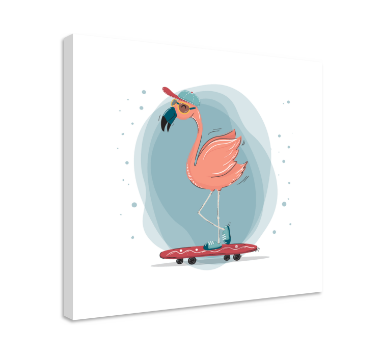 Tableau animaux flamant rose patineur - TenStickers