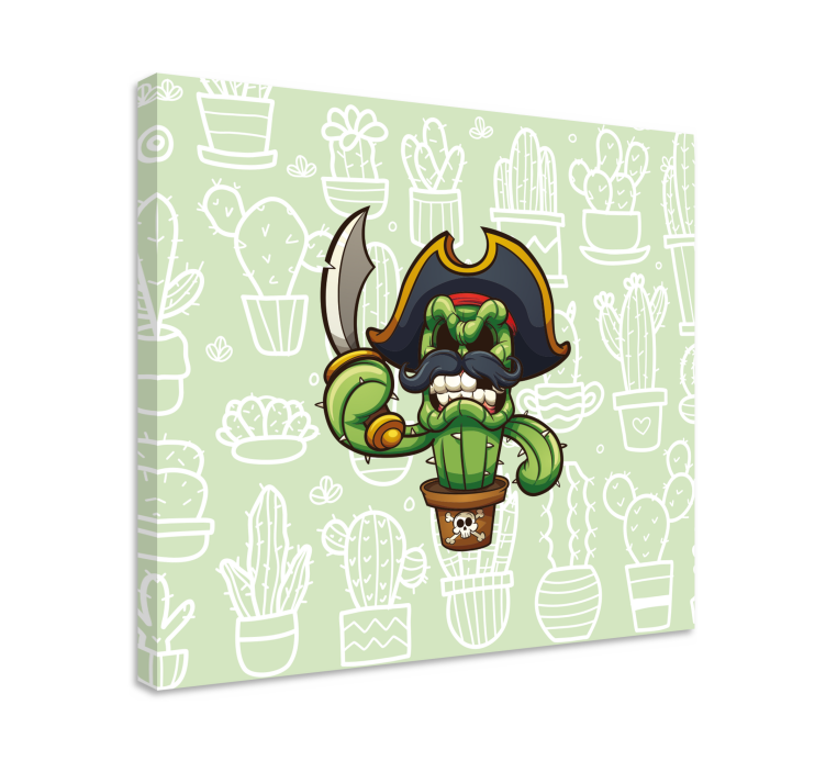 Tableau chiens personnage cactus pirate - TenStickers