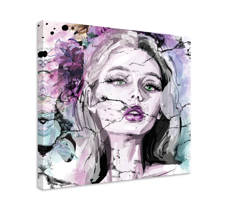 Tableau personnage portrait de beauté fragmenté - TenStickers