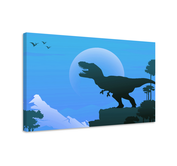 Tableau dinosaures silhouette de t-rex - TenStickers