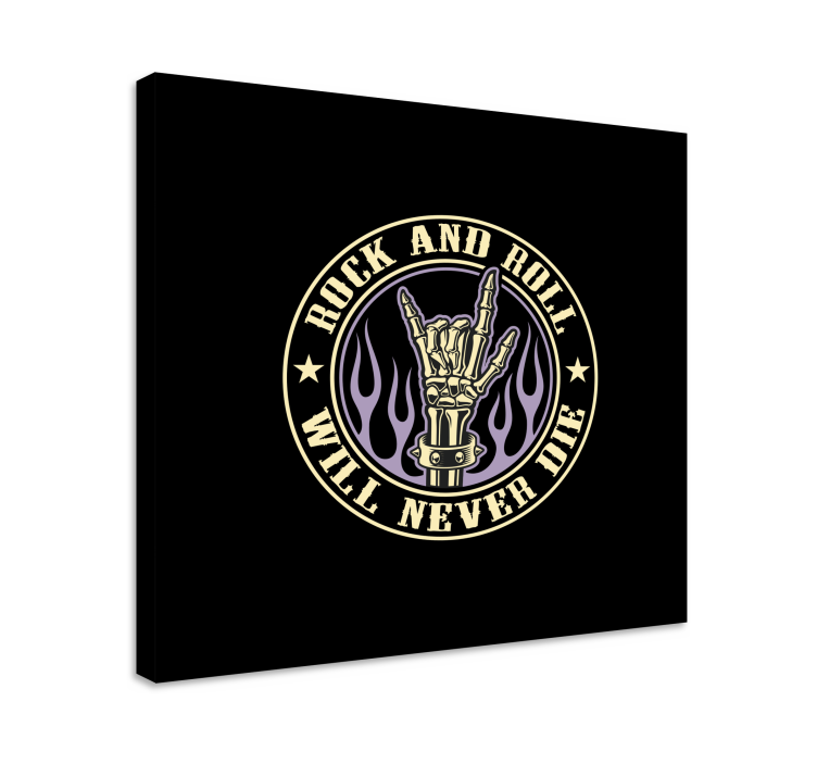 Tableau musique symbole de la main de roche - TenStickers