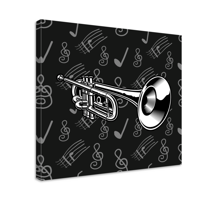 Tableau musique trompette en laiton musicale - TenStickers