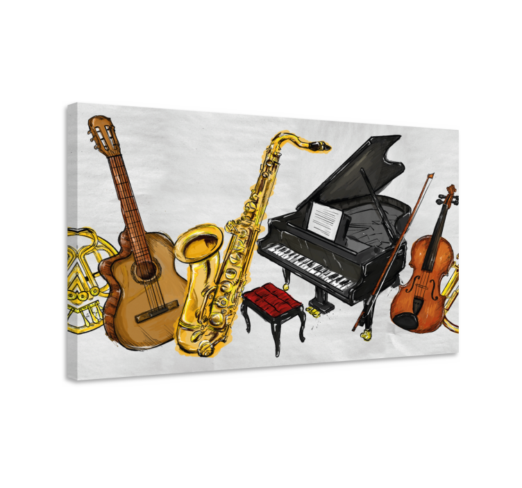 Tableau musique Peindre des instruments de musique - TenStickers