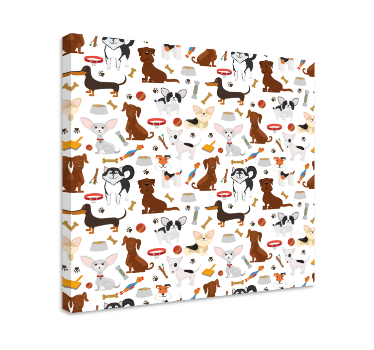 Tableau chiens duo de chiots espiègles - TenStickers