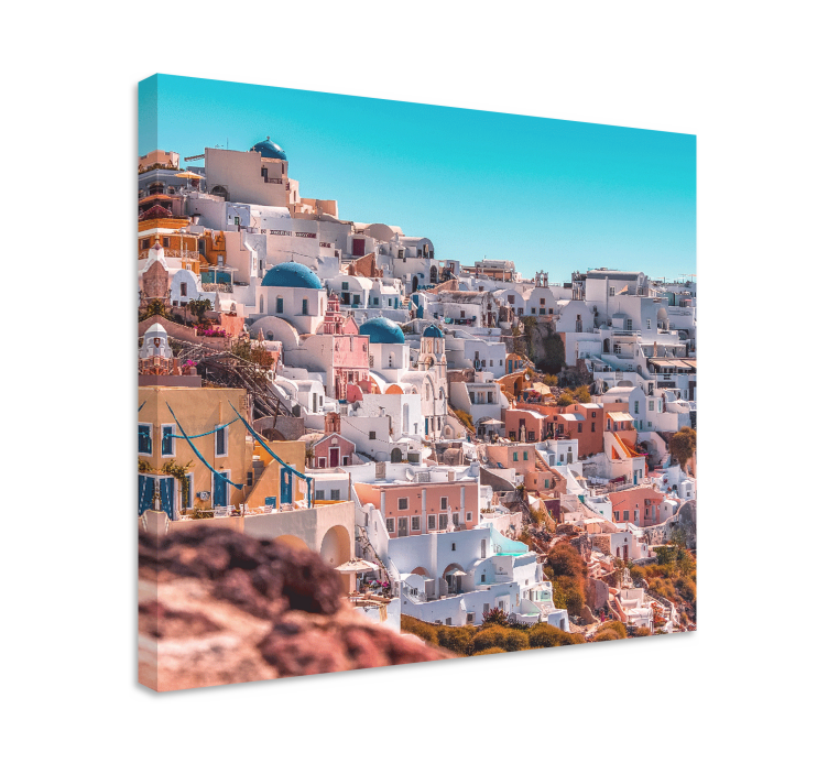 Tableau villes et pays vue panoramique de santorin - TenStickers