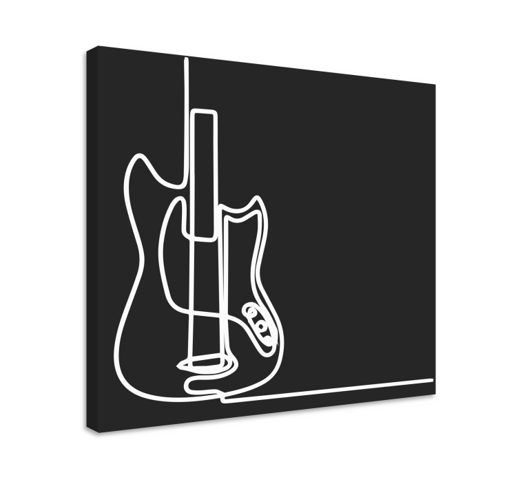 Tableau musique contour de guitare électrique - TenStickers